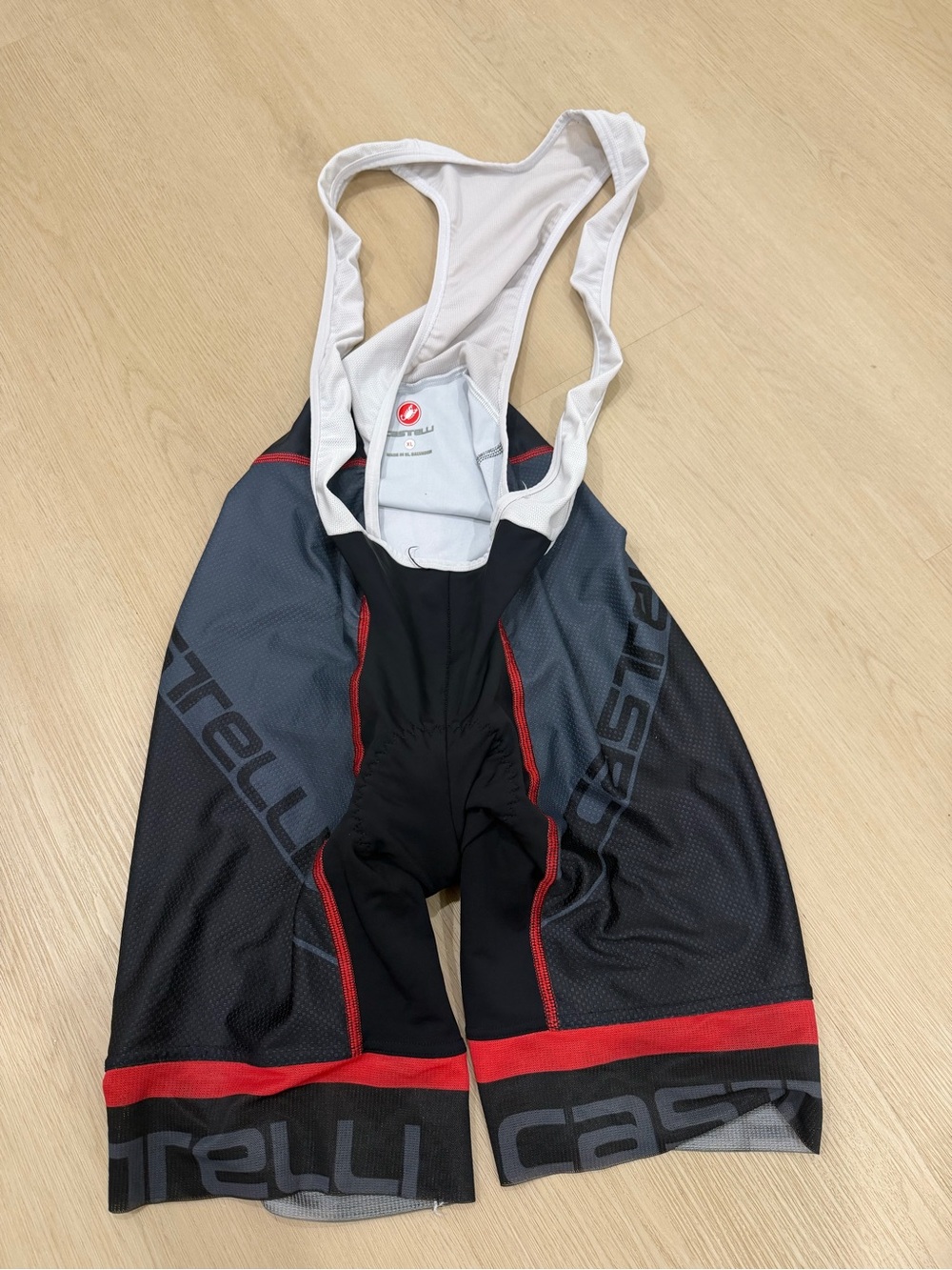 Men’s Castelli Cycling Bib Shorts Gray/ Black/red XL